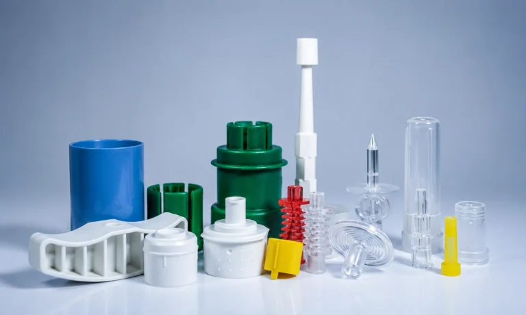 Injection molded plastic part design guidelines illustrated with various precision-molded plastic components