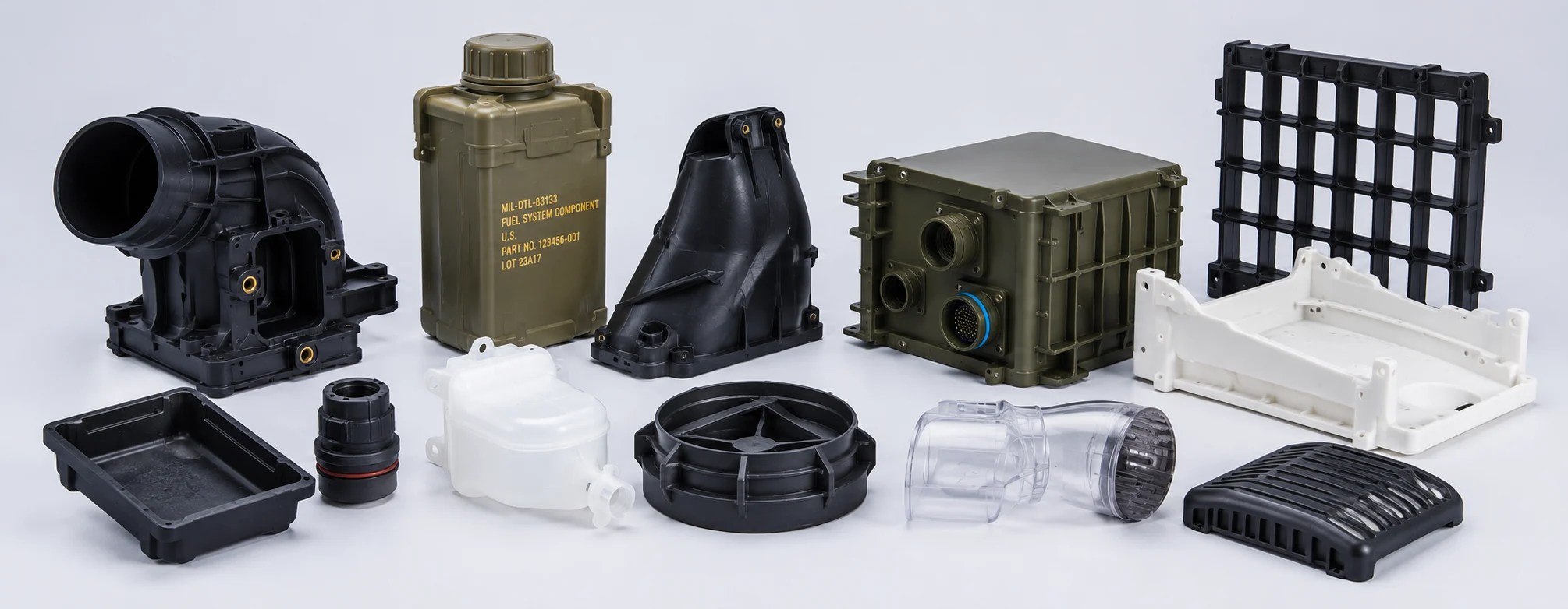 Aerospace plastic molding and parts manufacturing for precision housings, enclosures, and structural components
