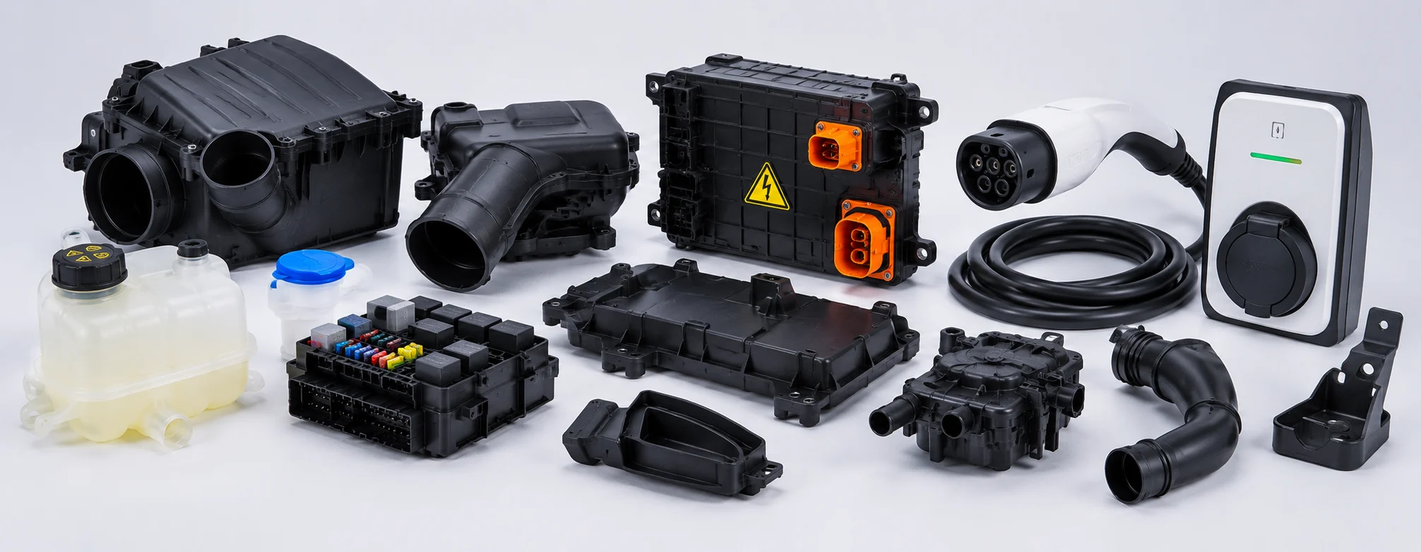 Automotive and electric vehicle plastic injection molding and contract manufacturing for battery housings, charging components, and under-hood parts