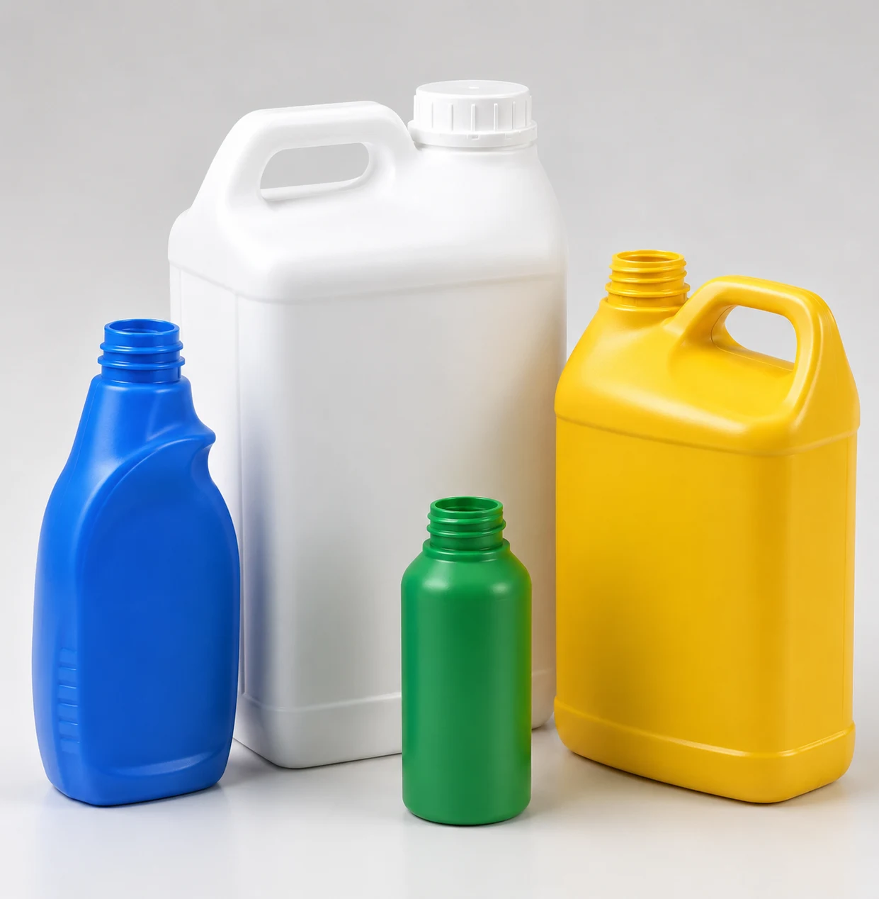 extrusion blow molding machine producing hollow plastic containers at Hi-Rel Plastics