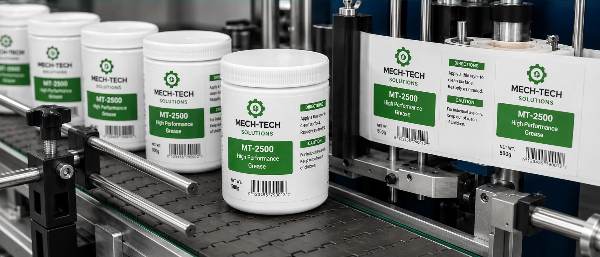 Label application services for plastic bottles, jars, and molded containers