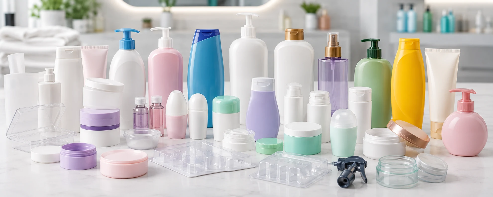 Cosmetic and personal care plastic molding and packaging manufacturer for bottles, jars, tubes, pumps, and closures